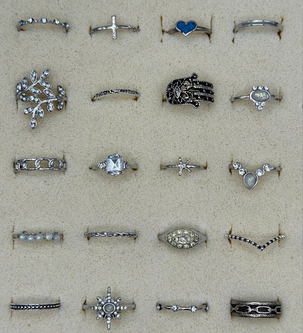 Silver Stacker Rings Lot - 20 pcs Boho Minimalist #2